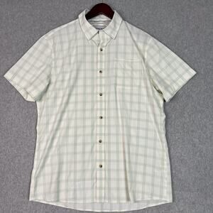 Poncho Shirt Mens L Slim Fit Plaid Short Sleeve Button Down Shirt